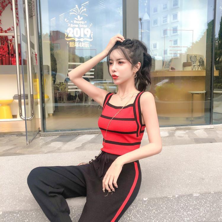 Áo 2 dây họa tiết kẻ sọc thời trang dành cho nữ