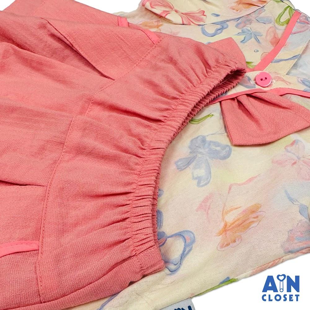 Bộ quần áo Ngắn bé gái hoạ tiết Nơ Nhiều Màu Cotton - AICDBGFVTDKA - AIN Closet