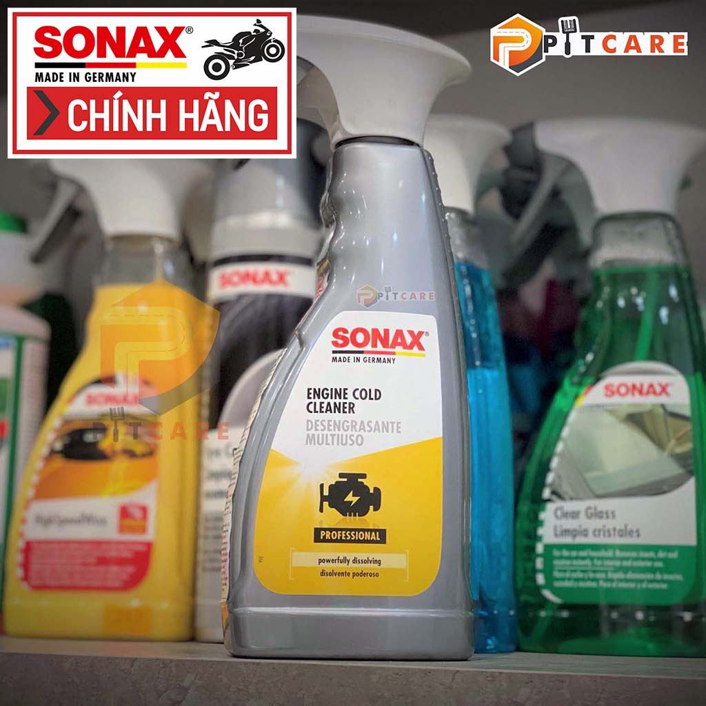 Shampoo Làm Sạch Khoang Động Cơ Xe SONAX Engine and Cold Cleaner 543200 (500ml)