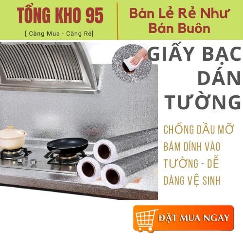 Giấy bạc dán tường nhà bếp chống nước, chống thấm dầu 3m*60cm