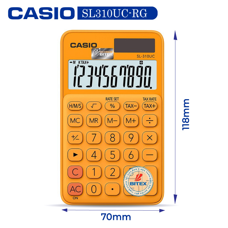 Máy tính Casio SL-310UC, Bảo hành 7 năm - Giao màu ngẫu nhiên - Hàng chính hãng Bitex