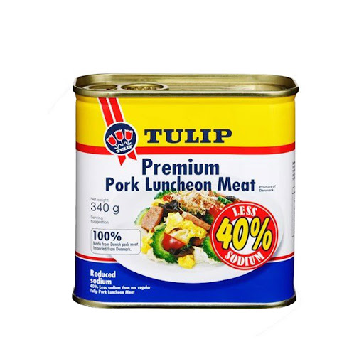 Thịt hộp Tulip Pork Luncheon Meat 40% Less Sodium 340 g