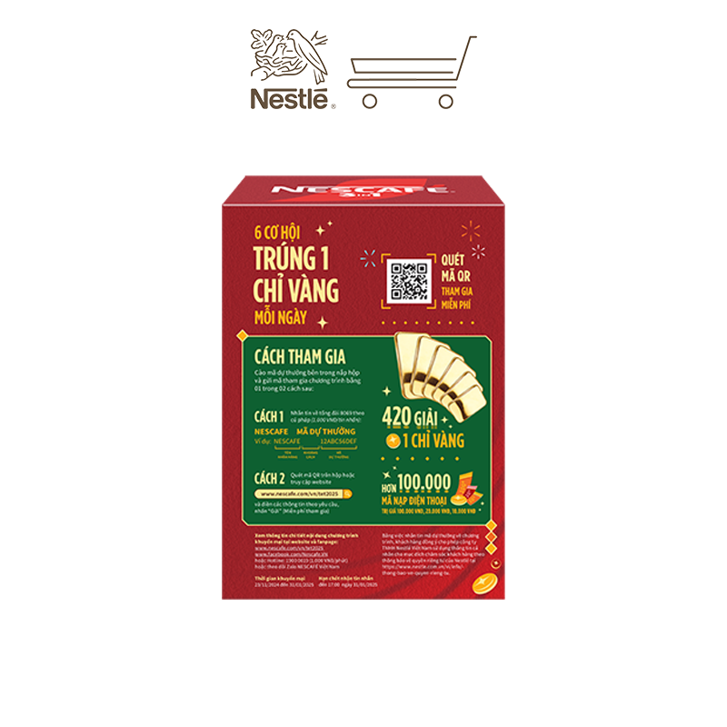 [Tặng Hộp mứt Tết] Combo 4  hộp NESCAFÉ 3in1 VỊ NGUYÊN BẢN ( 16g x 20 gói)