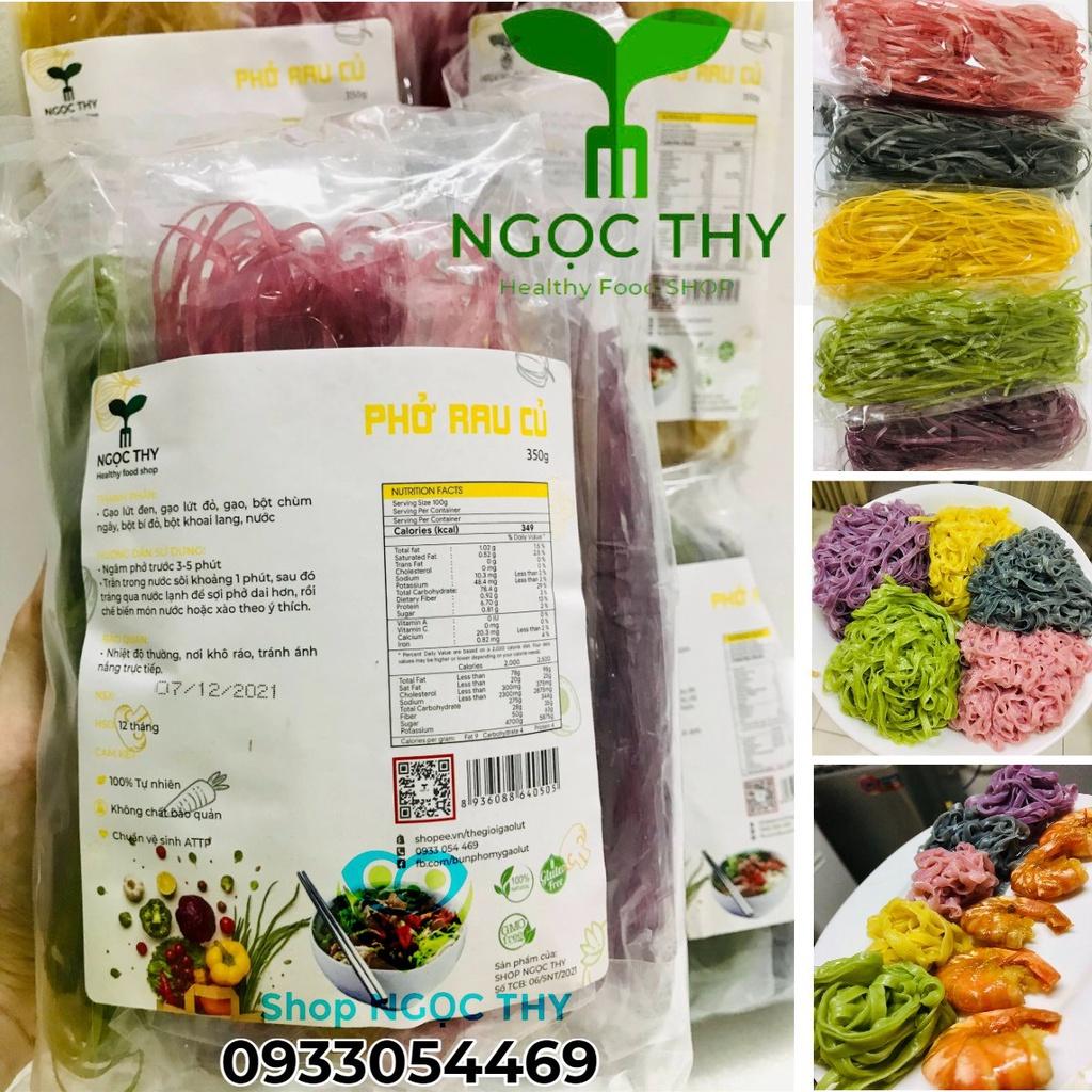 Phở rau củ thập cẩm dai ngon dinh dưỡng (phở gạo lứt đen/đỏ, chùm ngây, khoai lang, bí đỏ)