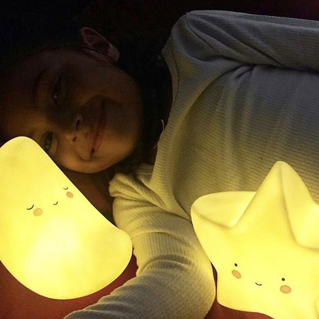 Star Shape Kids Bedroom Night Light Bedside Table Lamp Battery Operated Lamp