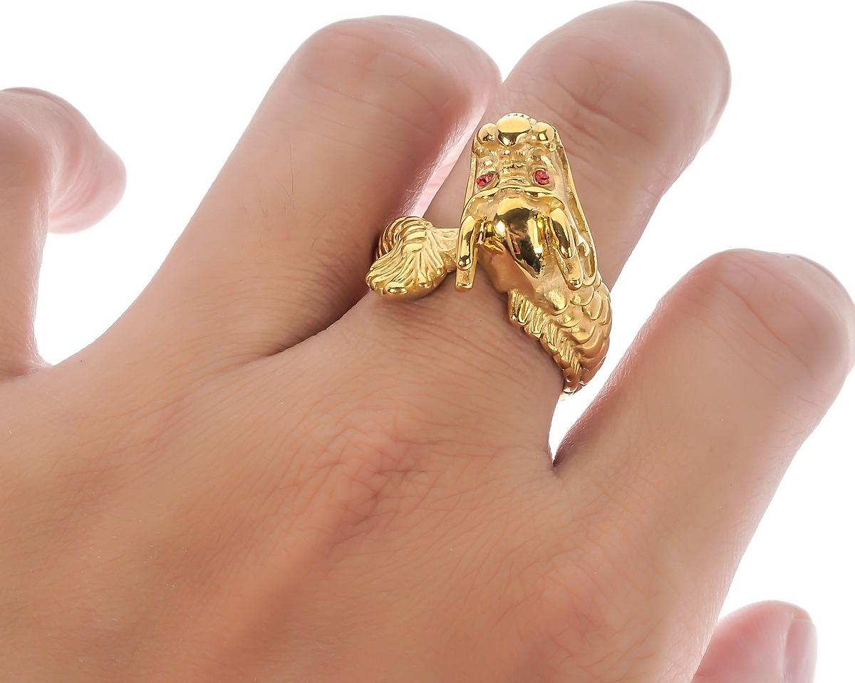 Nhẫn Rồng Mạ Vàng 18K Mẫu 08 - Tặng Kèm Hộp Trang Sức