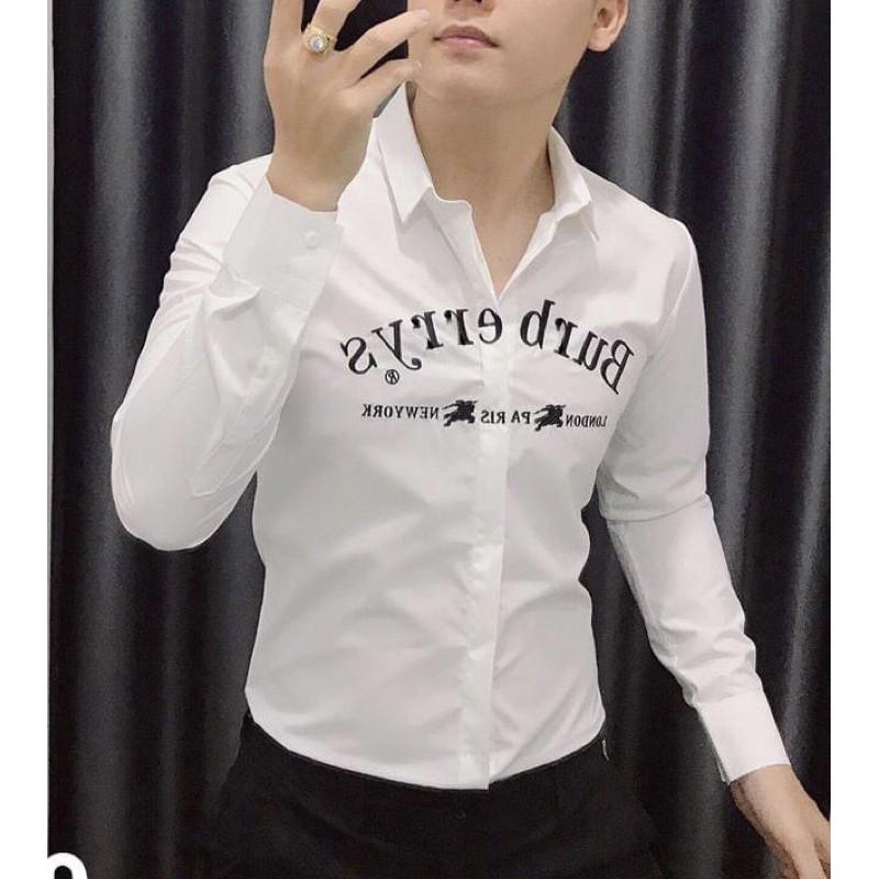 Áo sơmi dài tay in thêu hàng chuẩn shop