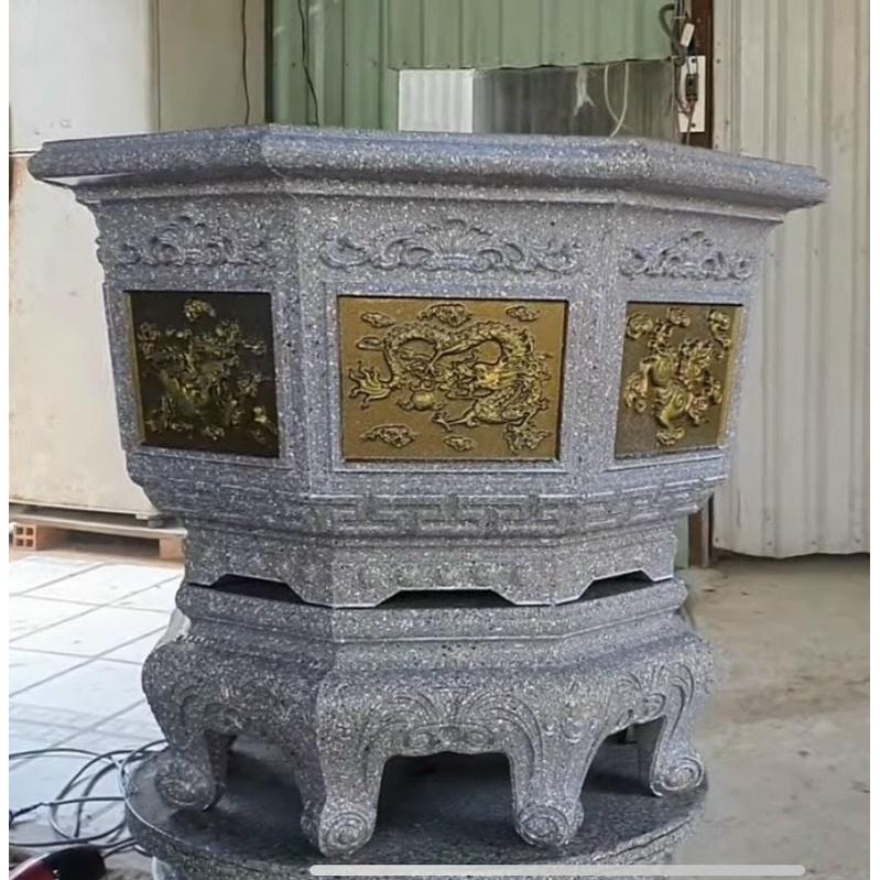 Bộ khuôn đúc chậu cảnh bát giác 59 kèm chân quỳ mẫu Tứ Linh và mẫu Tài Lộc+Cá Chép