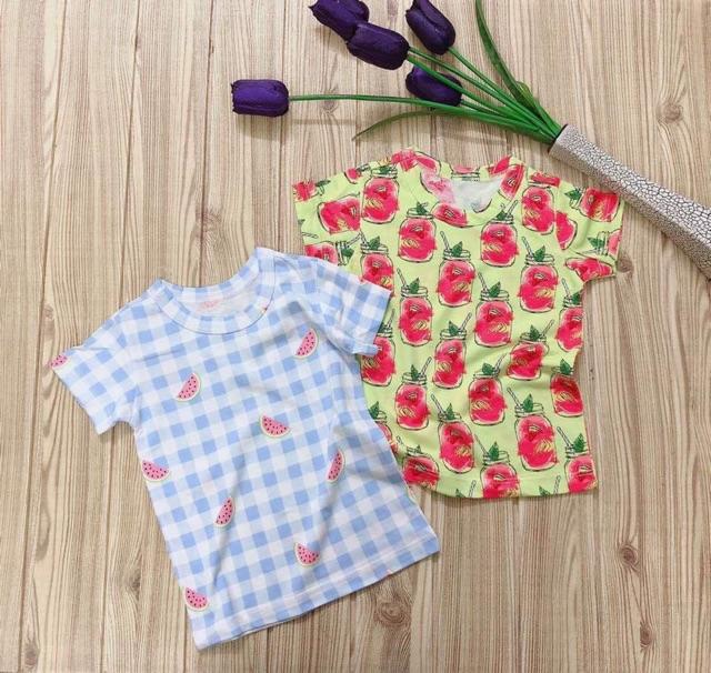 Áo thun hoạ tiết xinh xắn còn size 7-15kg.