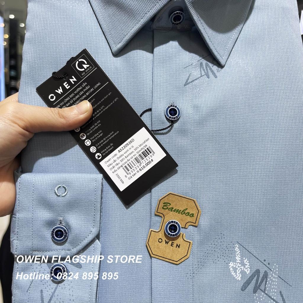 Áo Sơ mi Owen nam dài tay dáng Slimfit sợi Tre mềm mịn mát Mã AS220926D