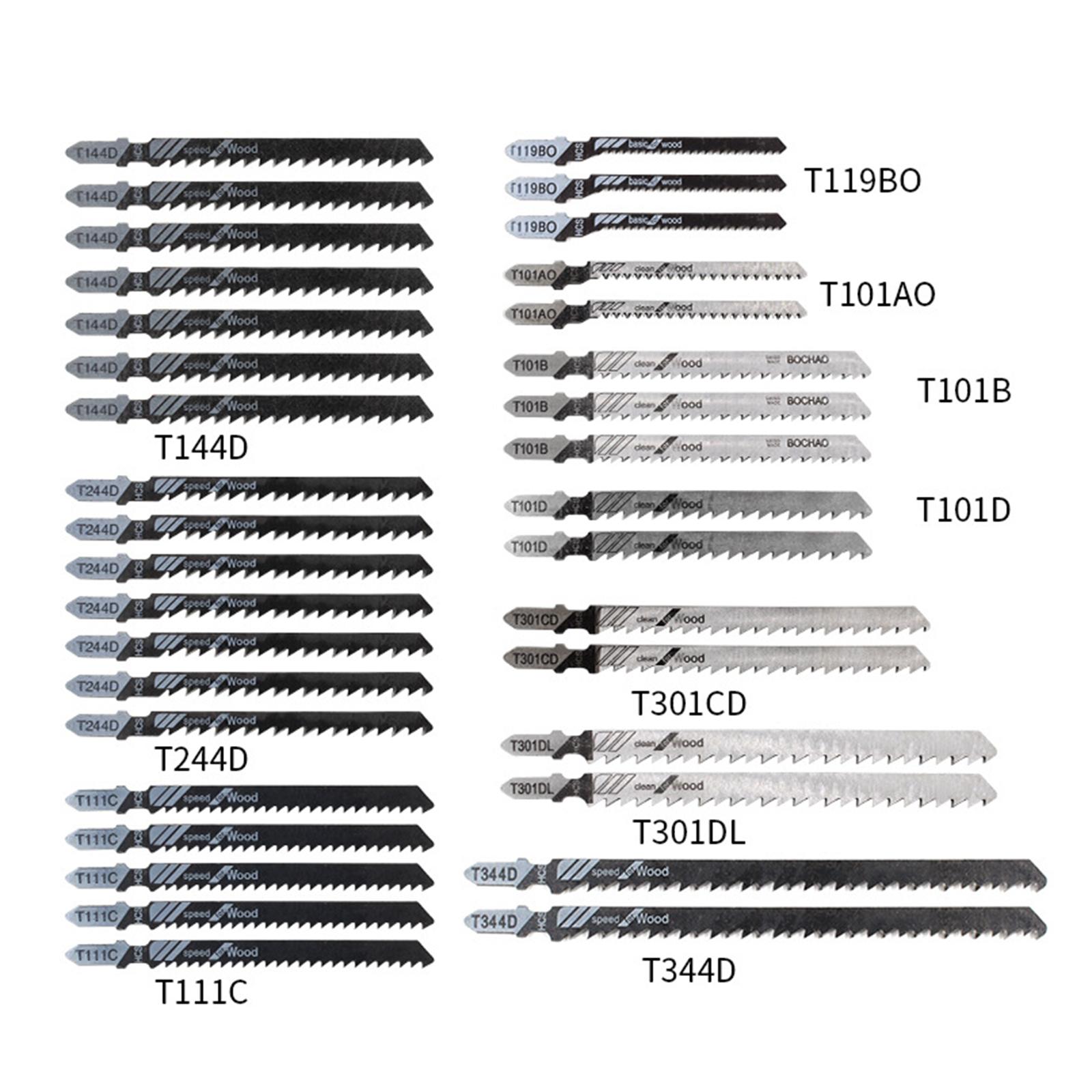48Pack Various Jigsaw Blades Set Jig Saw Blade for Woodworking Cutter Kit