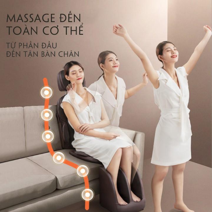 Ghế massage toàn thân, hồng ngoại, máy massage hồng ngoại thư giãn trị liệu siêu êm 16 đầu Xoay cổ cải thiện sức khỏe cơ thể