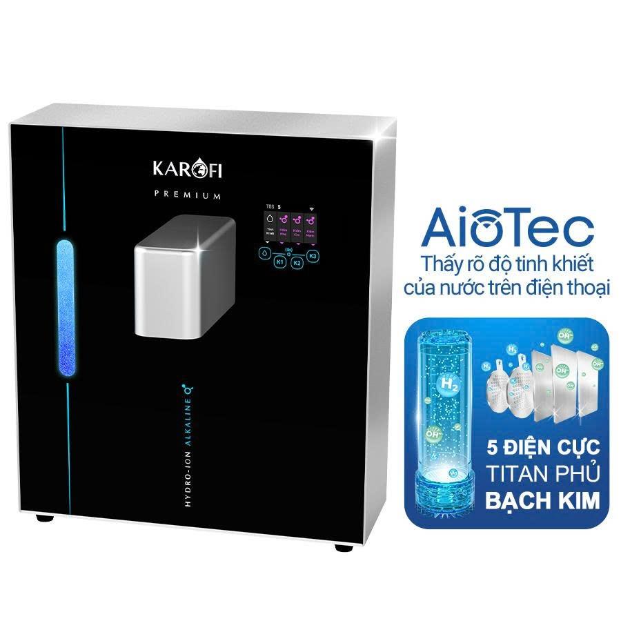 Máy chuyển đổi Hydro-ion kiềm Karofi KAE-S18 - 5 Điện cực Titan Bạch Kim - Bảo hành điện cực 5 năm - Hàng Chính Hãng