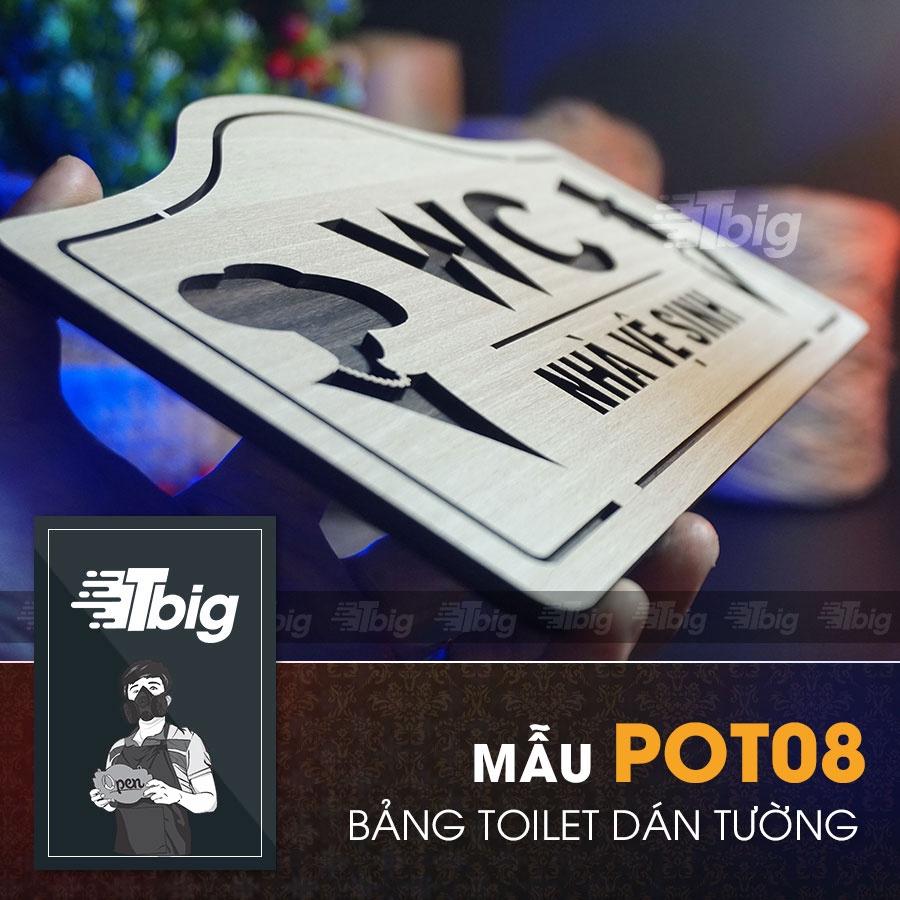 Bảng toilet gỗ trang trí dán cửa nhà vệ sinh wc - women men - nam nữ