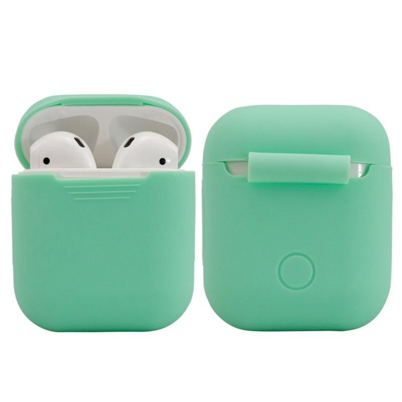 Vỏ Bảo Vệ Hộp Sạc Tai Nghe Airpod 1/2 Bằng Silicone Thiết Kế Trơn Nhiều Màu Chống Va Đập