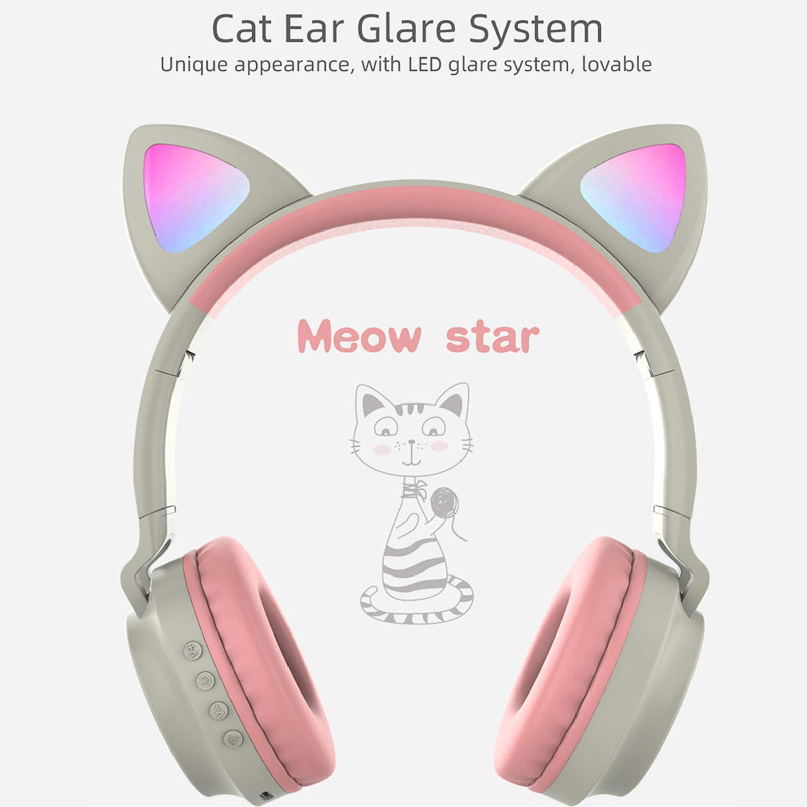 Tai nghe Bluetooth không dây ZW-028 tai mèo phát sáng