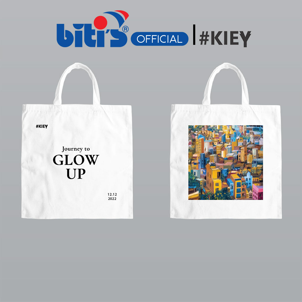 [BST đặc biệt BITI'S X KIEY] Túi Tote vải canvas Biti' Kiey Earth Tote Bag BTU000300TRG (Trắng)