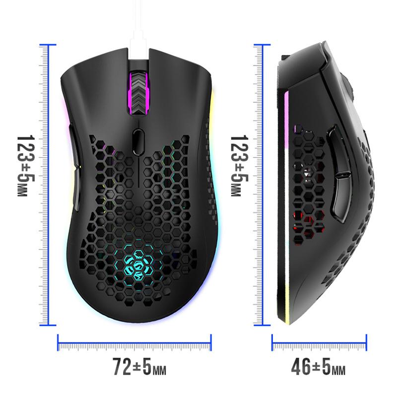 BM600 2.4GHz Không Dây 1600DPI Có Thể Điều Chỉnh RGB Backlit Tổ Ong Quang USB Gaming Chuột Game Thủ Chuột Cho Laptop