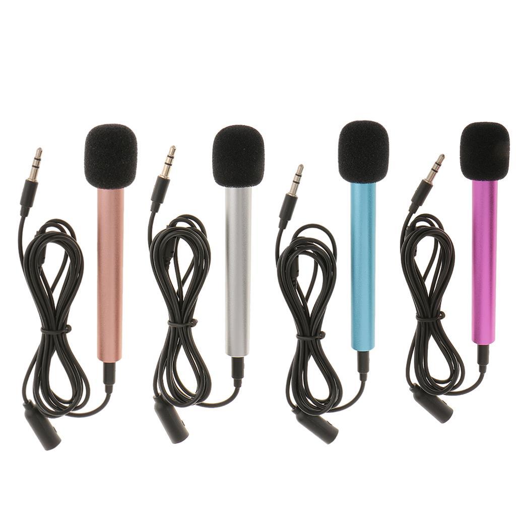 Blue 3.5mm Mini Microphone Mic For Mobile Phone Smartphones Singing Song