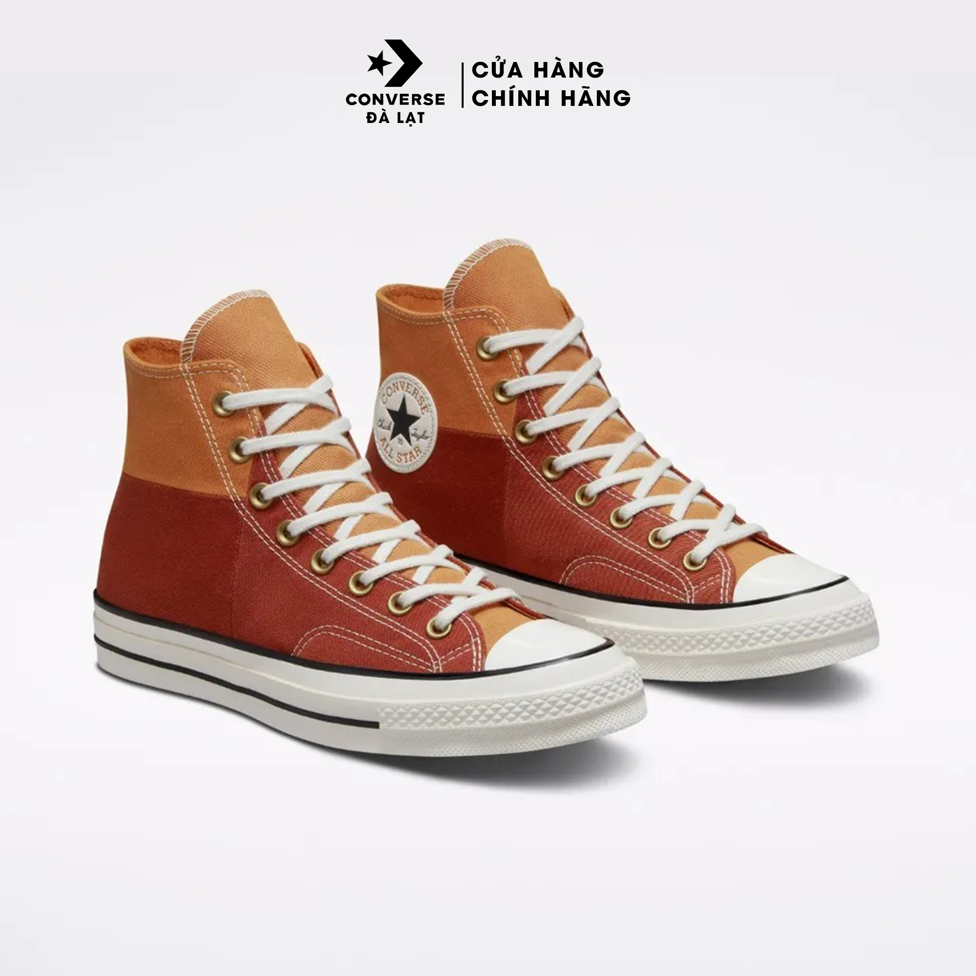 Giày Converse nam nữ cao cổ phối nâu Chuck 70 Color blocked A02552C