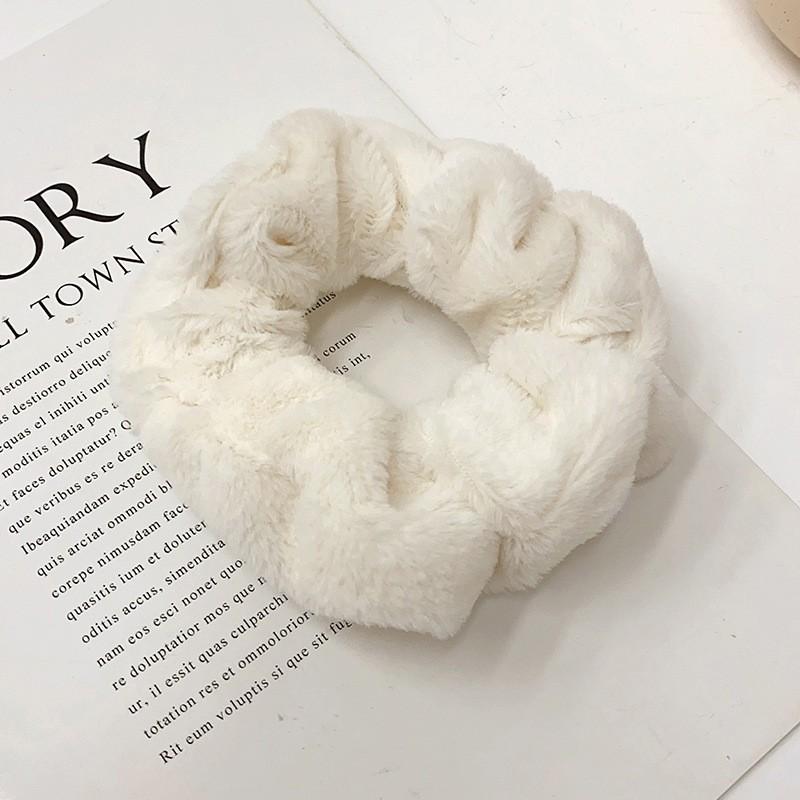 Dây buộc tóc, cột tóc Scrunchies co giãn nhung lông mềm mịn nhiều màu thời trang cho nữ