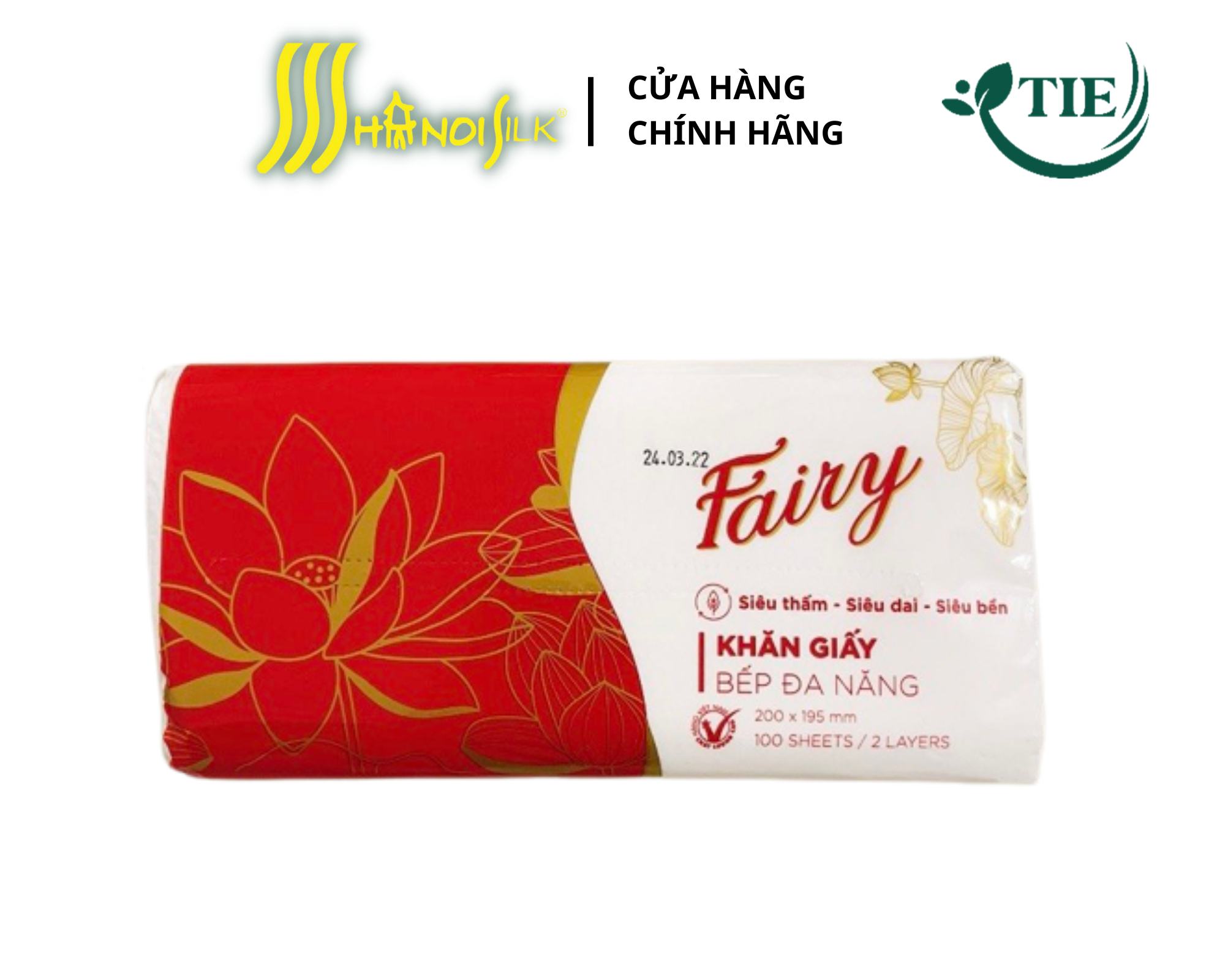 Combo 4 Giấy bếp đa năng Fairy 100 tờ x 2 lớp