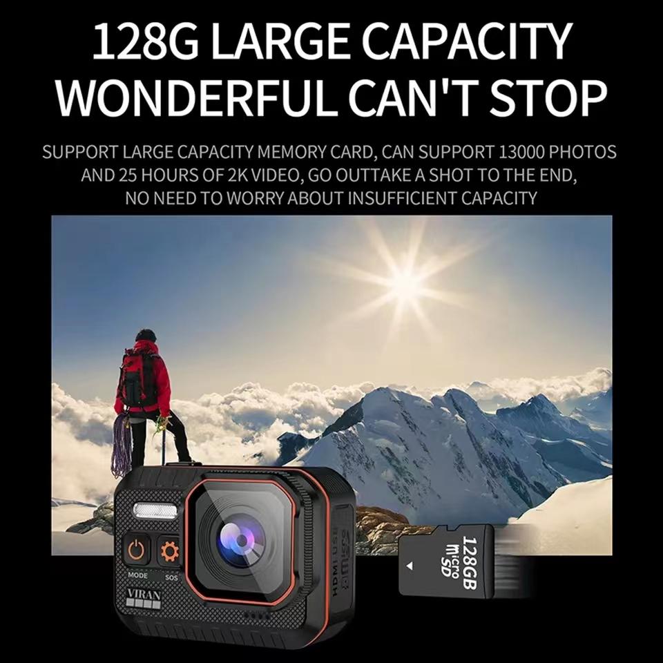 Camera Hành Động 2.0 Inch Màn Hình IPS HD Điều Khiển Từ Xa Thể Thao Chống Nước 4K Ổ Ghi Ngoài Trời Mini Di Động Webcam