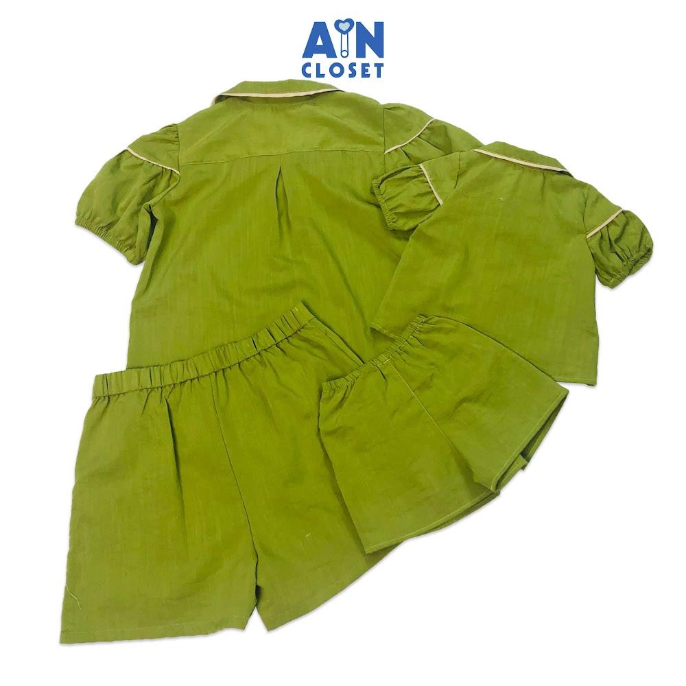 Bộ quần áo ngắn cho mẹ Xanh golf đũi xước - AICDMEI3QI1X - AIN Closet