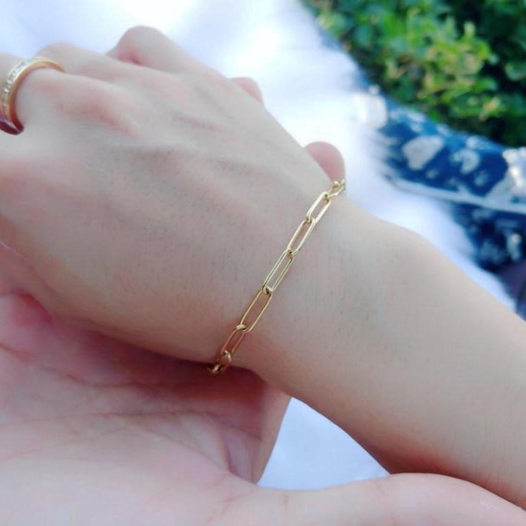 Lắc Tay Nữ Xích Nhỏ 4MM Trơn Titanium Cao Cấp- Dùng lâu dài tắm rửa thoải mái không phai
