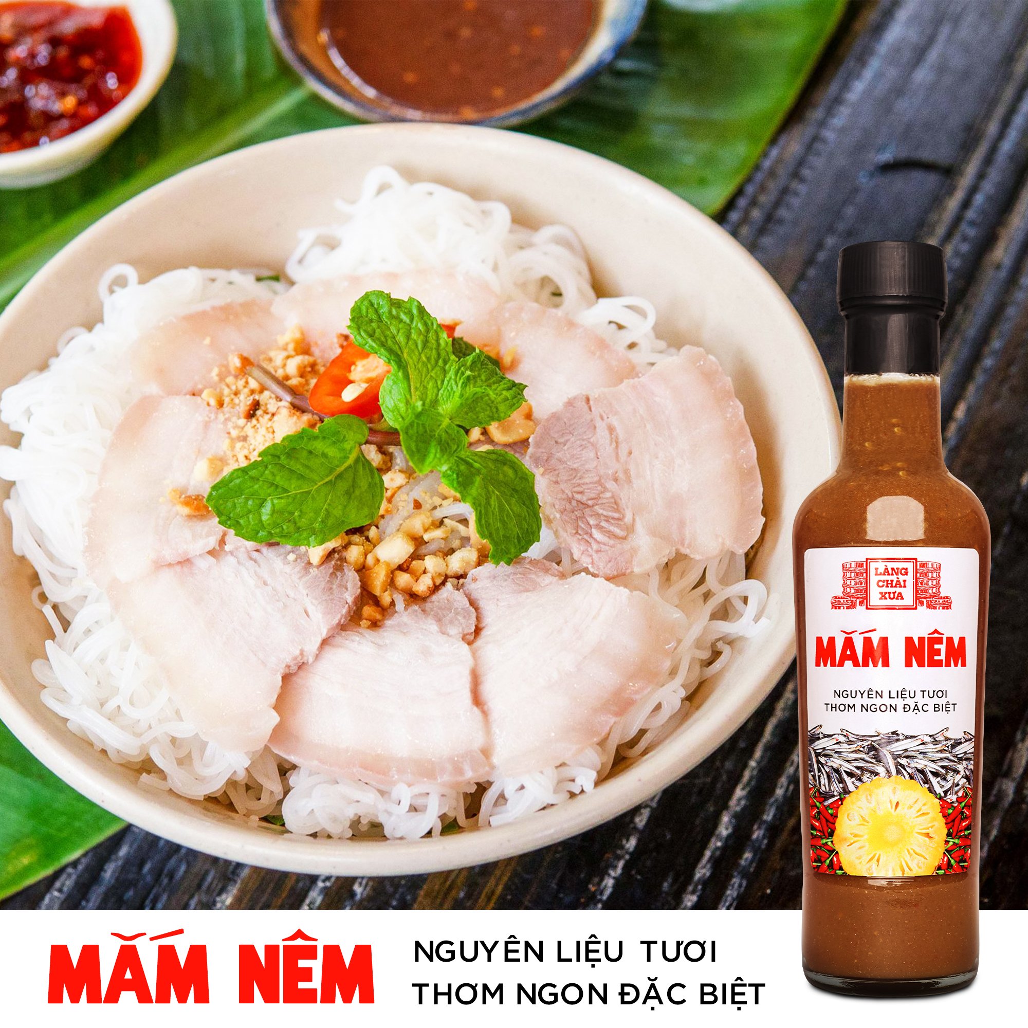 Đặc Sản Phan Thiết - Combo 4 Chai Nước Chấm Pha Sẵn (Mắm Nêm, Nước Mắm Chua Ngọt, Nước Mắm Gừng, Nước Mắm Me) Làng Chài Xưa Nguyên Liệu Tươi