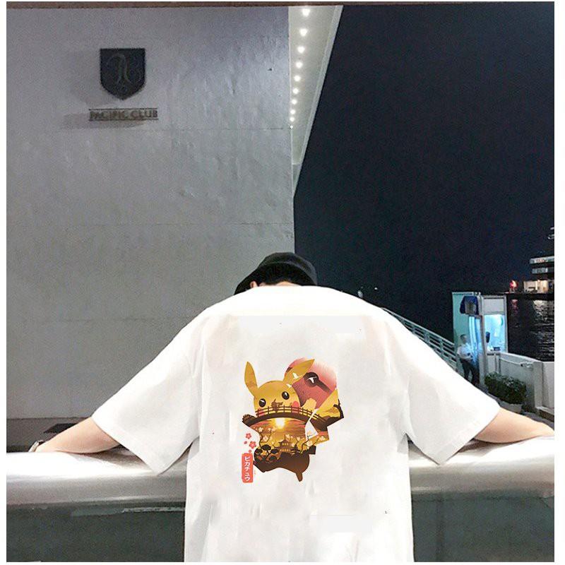 Áo thun unisex form rộng họa tiết phong cách Nhật Bản vải dày mịn 2020T2456