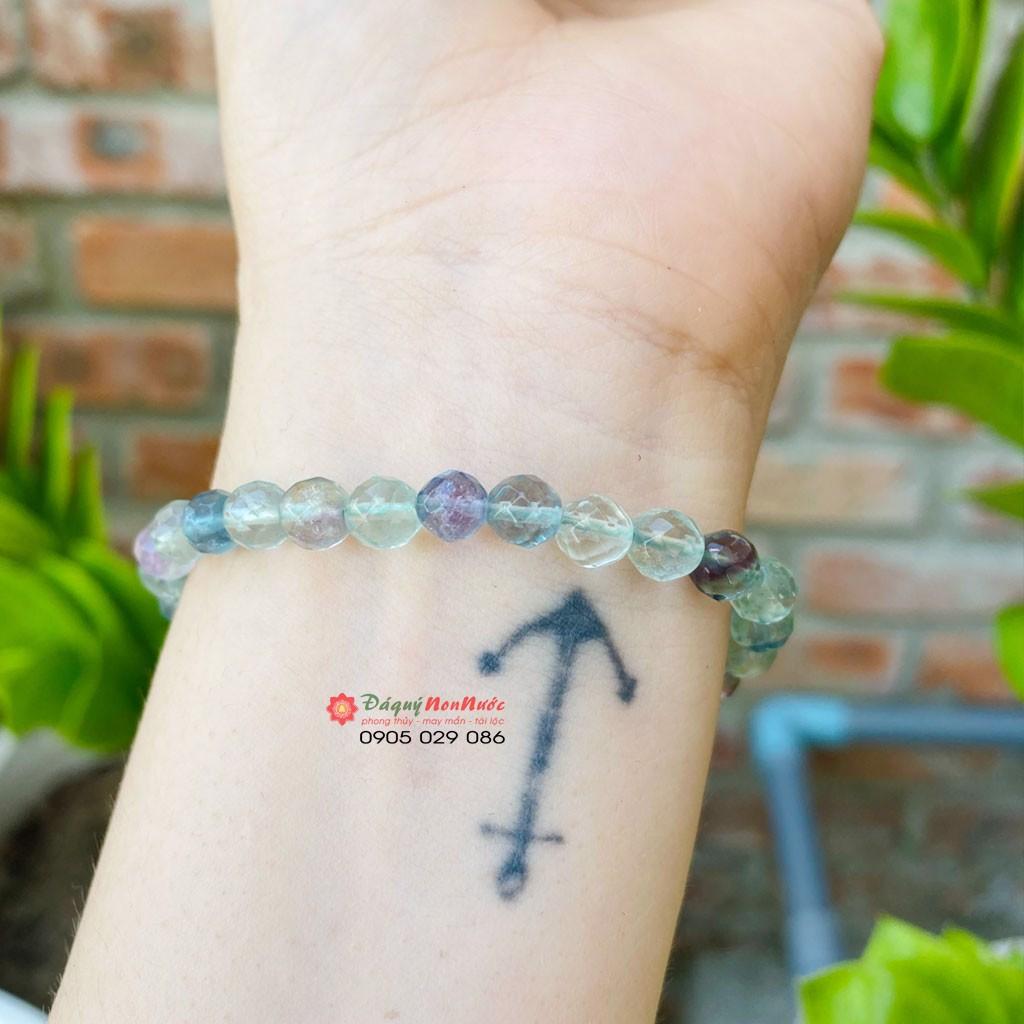 Vòng tay Nữ thạch anh Fluorit kích thước hạt 5ly