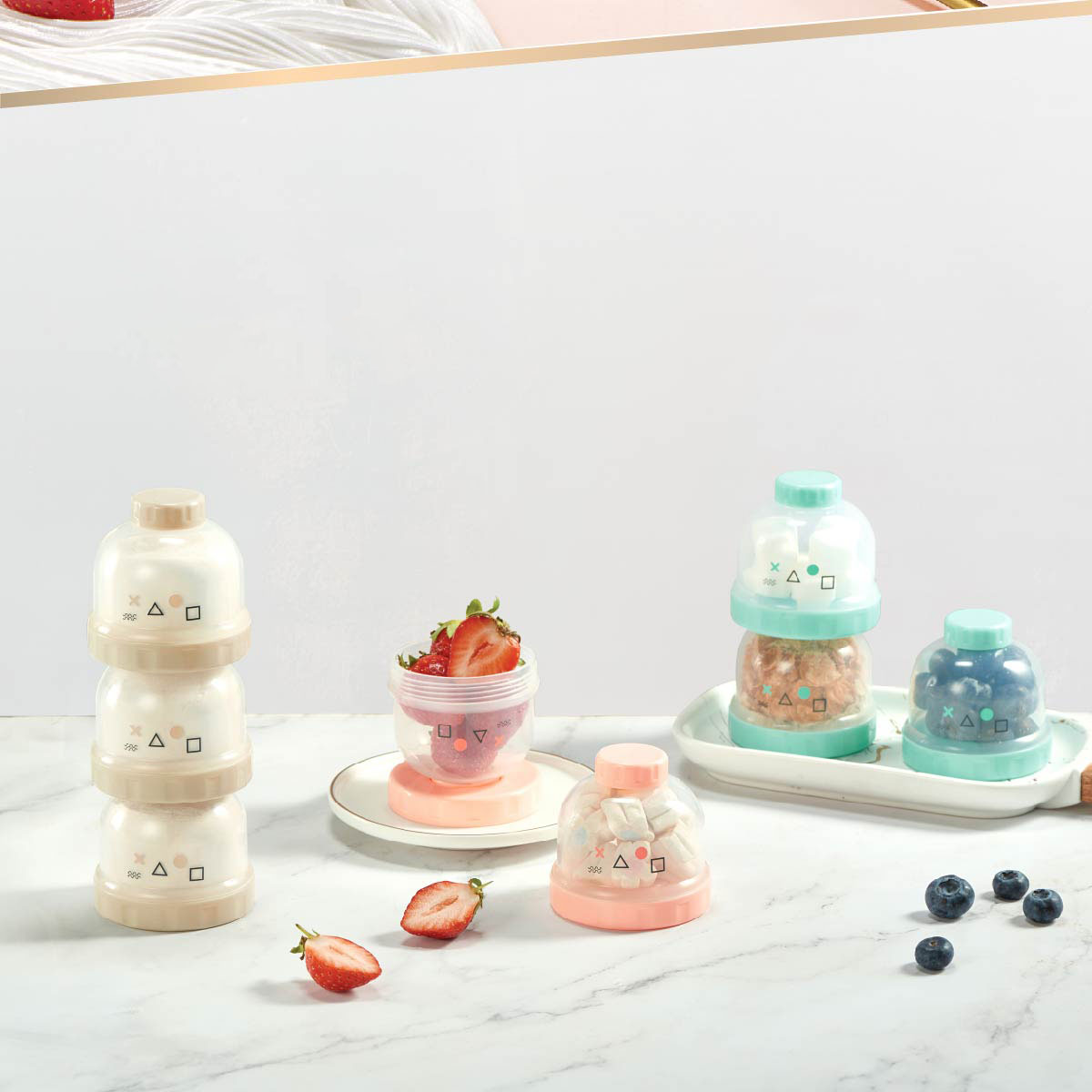 HỘP CHIA SỮA 3 NGĂN ĐA NĂNG CHO BÉ KU-PLUS ( KU5612 , KU5613 , KU5614 )