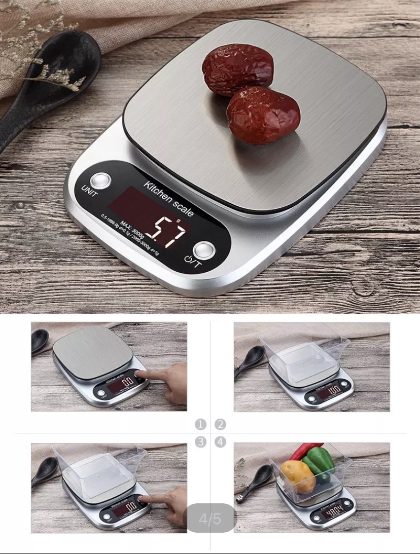 Cân tiểu ly điện tử Kitchen Scale 3kg/0.1g - 10kg/1g (cân nhà bếp) Chức năng định lượng thực phẩm siêu chuẩn [ CÂN HOÀNG MINH PHÁT