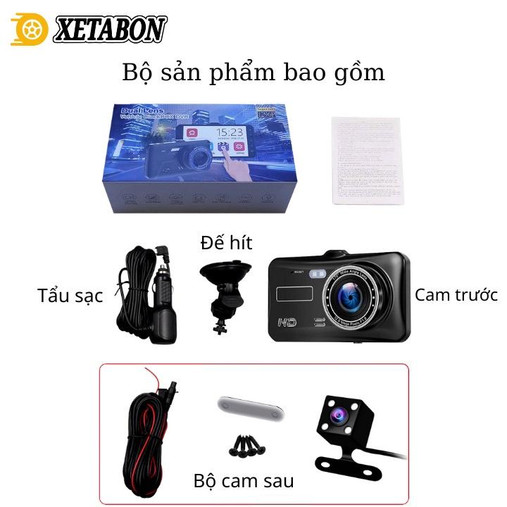 Camera hành trình ô tô K4 XETABON Full HD có màn hình cảm ứng, góc quay rộng, ghi hành trình rõ nét Bảo hành 12 Tháng