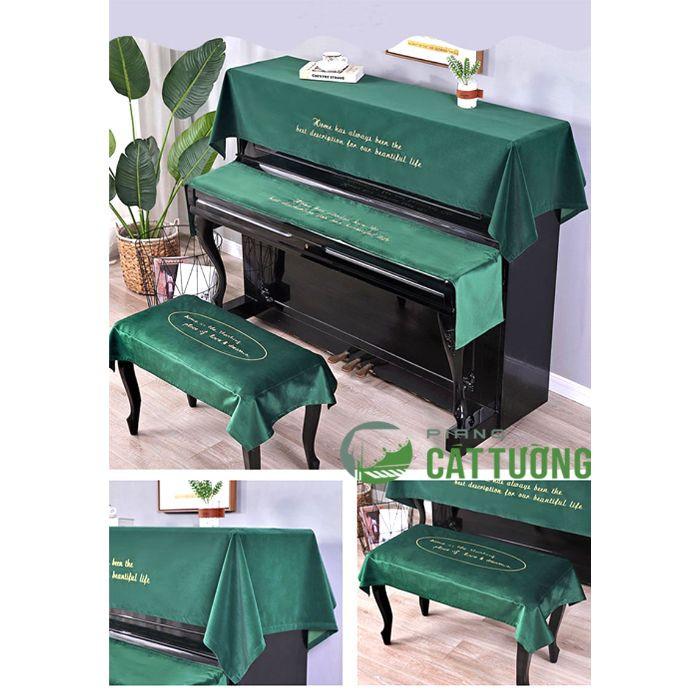 Khăn phủ đàn PIANO Cát Tường R10 vải nhung lụa cao cấp rất mềm mịn giúp bảo vệ đàn tối đa x 1 bộ gồm phủ nóc đàn và phủ ghế đàn