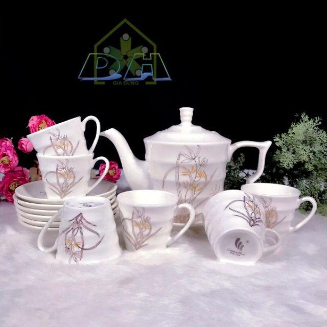 Quà tặng Bộ ấm chén mẫu mới nhất sứ camellia Korea Style