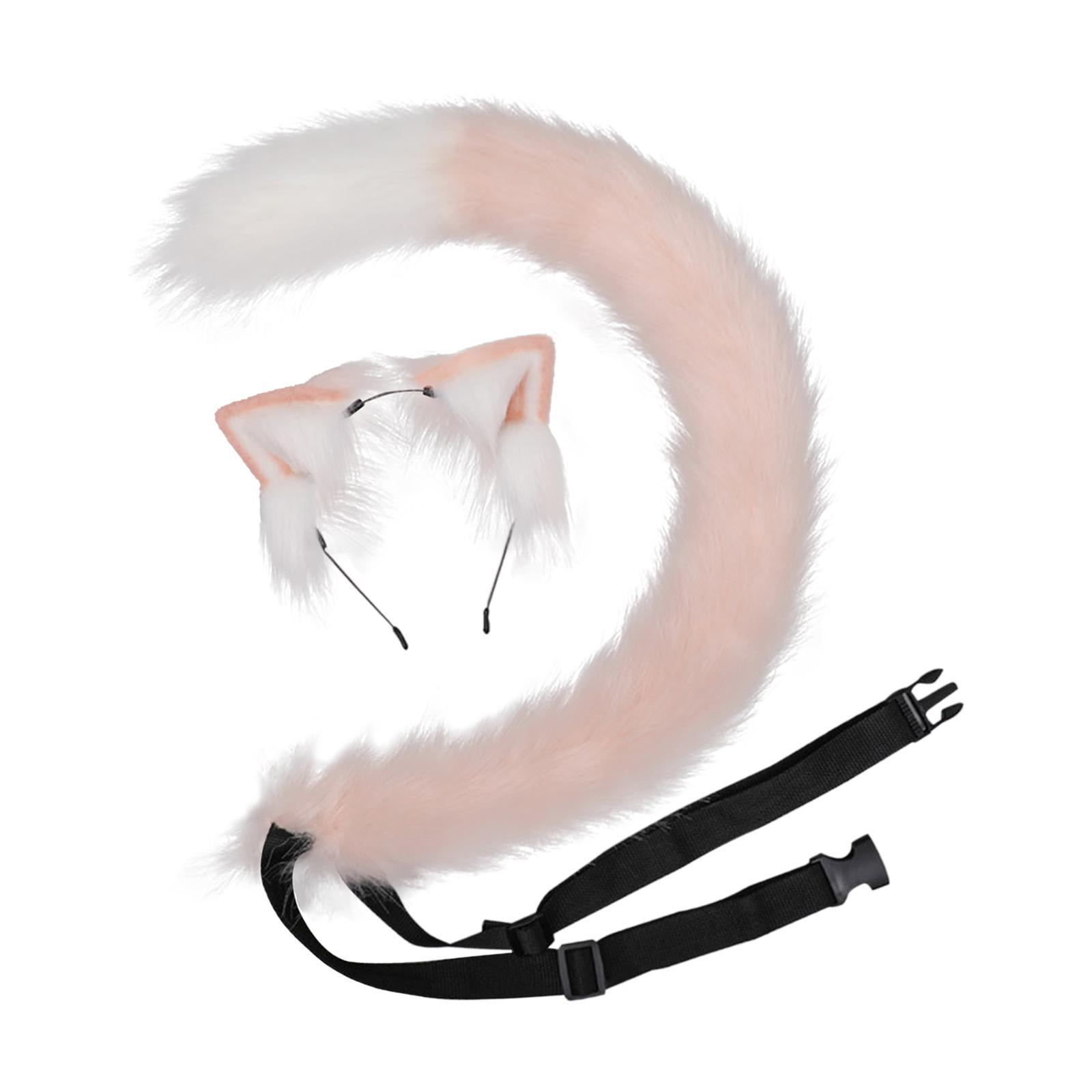 And Tail Set Accessories for Cosplay Dress up Stage Shows Pink