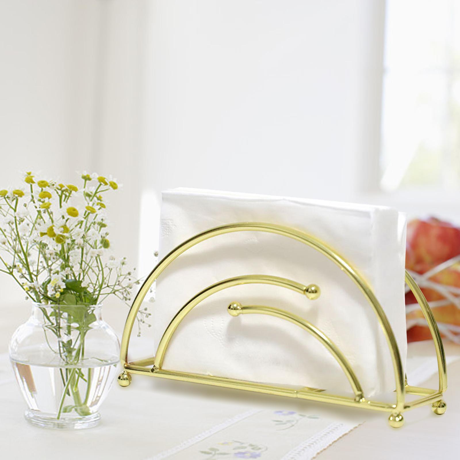 Metal Freestanding Tissue Dispenser Organizer Golden