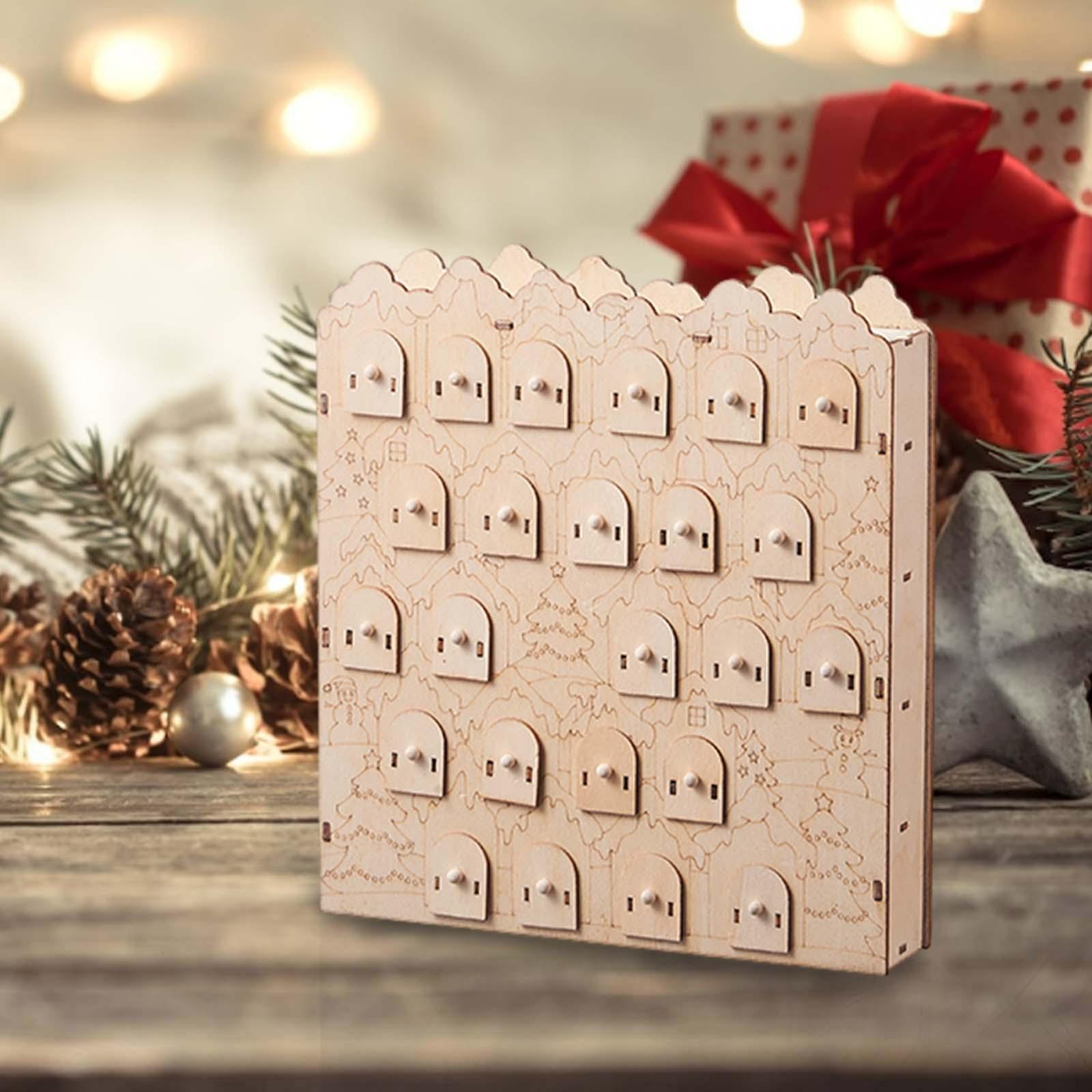 Advent Calendar Reusable 24 Day Decoration for Bookshelf Bedroom Living Room