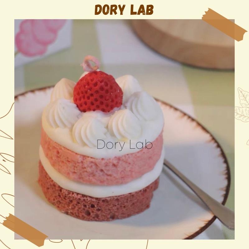 Nến Thơm Bánh Kem Dâu Tây Không Khói, Quà Tặng Ý Nghĩa - Dory Lab