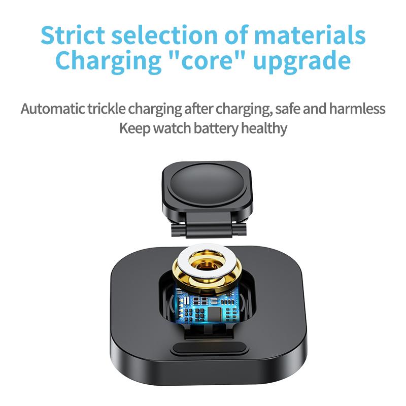 Bộ sạc không dây từ tính mini di động cho iWatch 8 7 6 SE 5 4 3 2 1 Trạm thanh tích sạc nhanh có thể gập lại cho Apple Watch Series