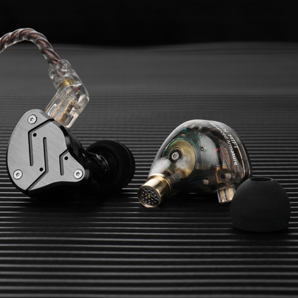 Tai nghe KZ ZSN có dây 3,5 mm trong tai w / Micrô HiFi bằng kim loại 10mm 1DD + 1BA