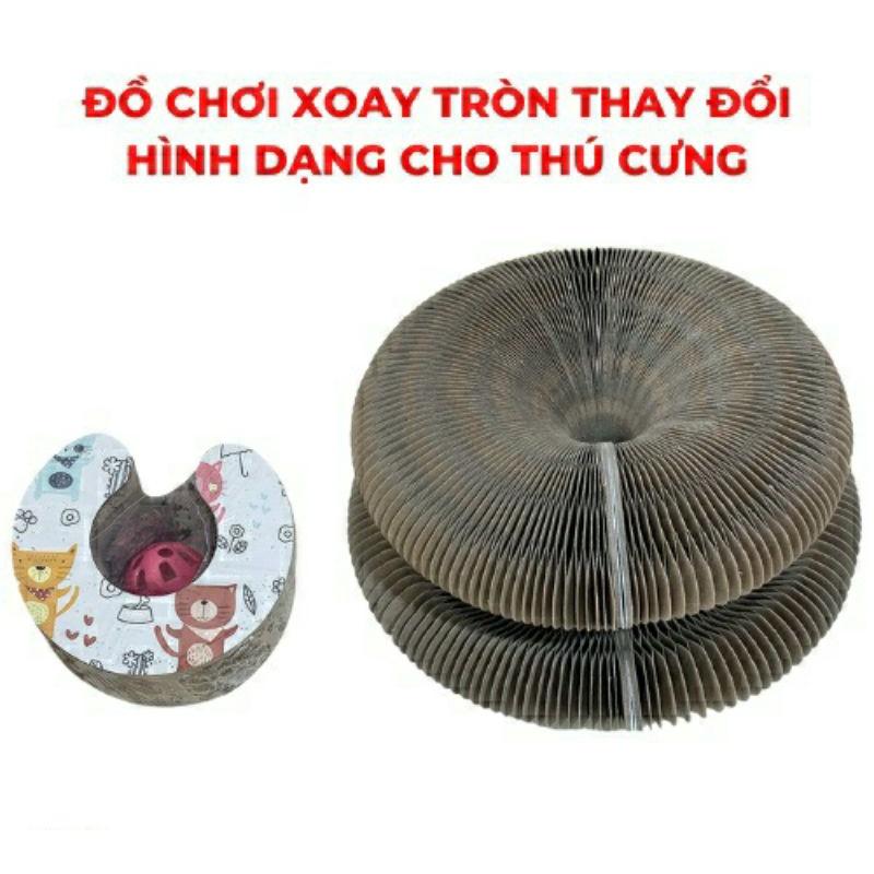 Đồ chơi cho mèo biến hóa đa dạng, đồ chơi xoay tròn thay đổi hình dạng cho mèo