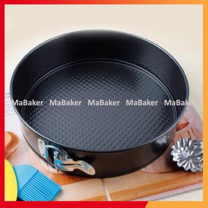 Khuôn bánh tròn spring form đế rời chống dính có khóa size 16, 18, 20, 22cm