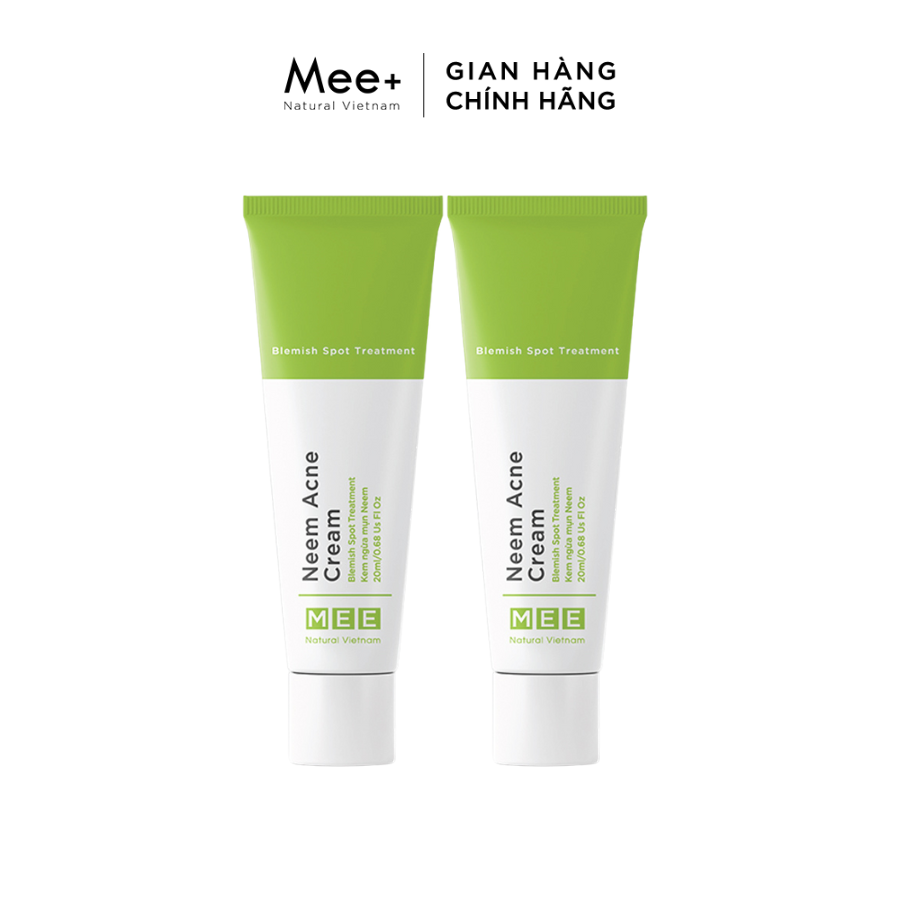 2 Kem Chấm mụn thảo mộc MEE NATURAL - hỗ trợ giảm mụn, mờ thâm Neem Acne Cream 20ml