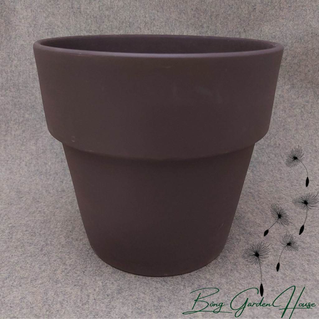 Chậu trồng cây, Chậu đất nung gờ nhiều màu size lớn Bông Garden trồng cảnh để bàn size 20cm
