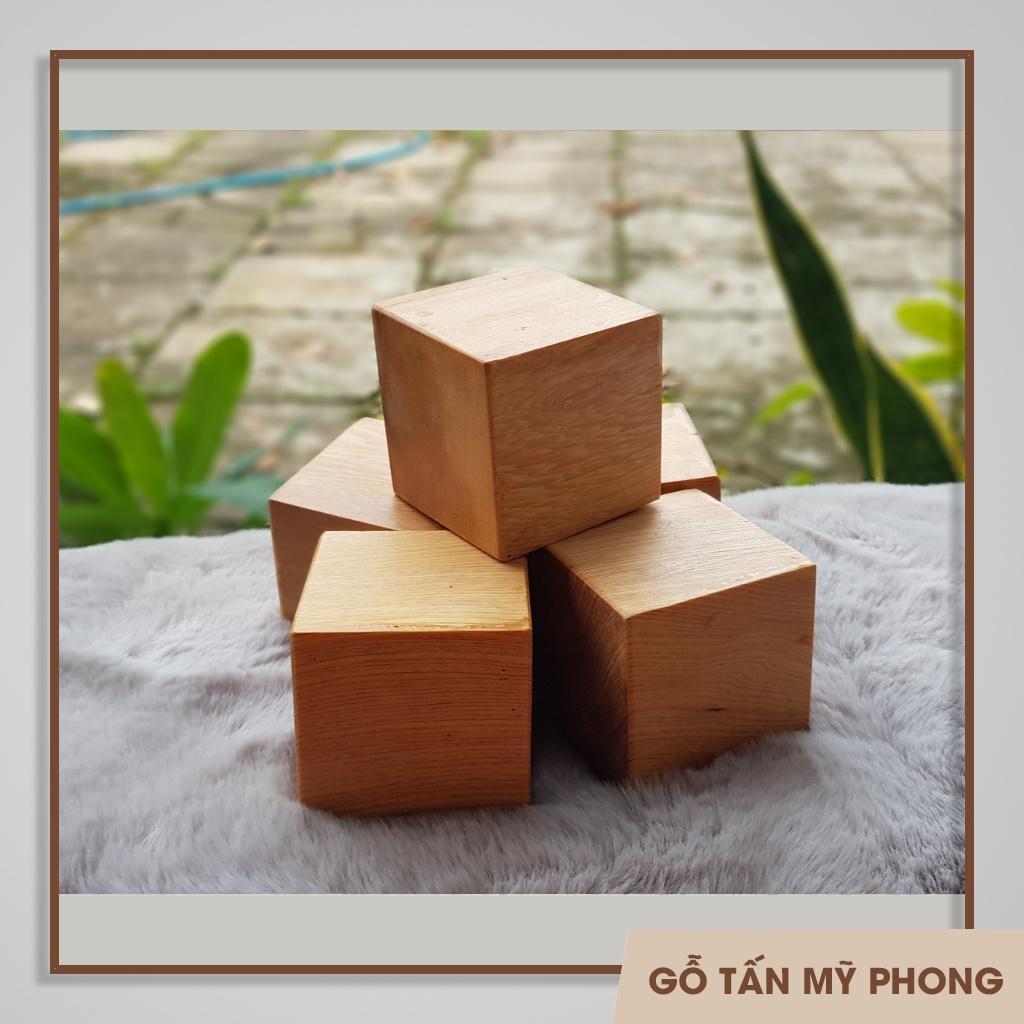 Cube 6cm, 7cm, 8cm, 9cm | Khối gỗ lập phương dùng trang trí, đồ chơi có bo cạnh an toàn | cục gỗ kê hàng loại 1