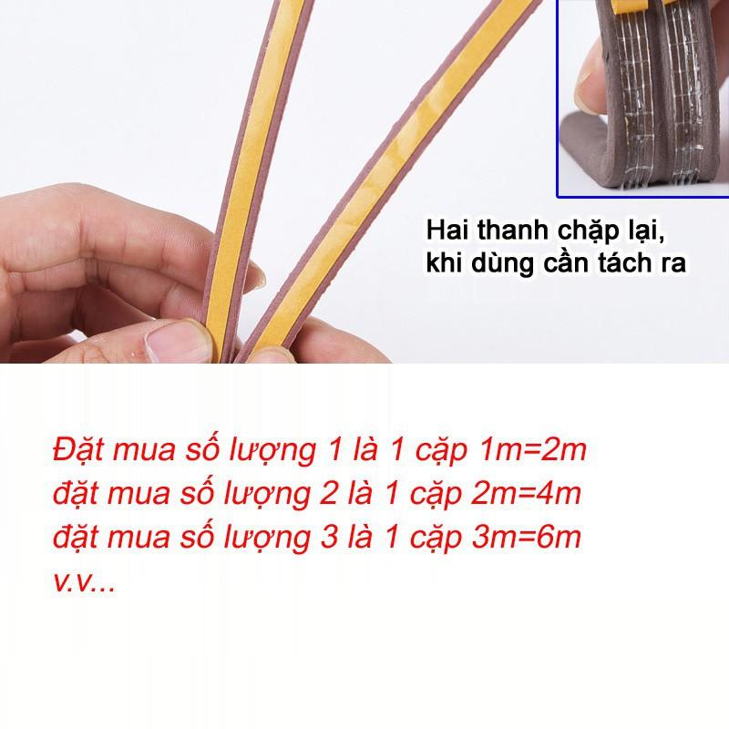 Nẹp xốp khe cửa ron sợi kép có keo cách âm chống tiếng ồn chống bụi chống hơi lạnh thất thoát Phụ kiện nhà cửa cao cấp,