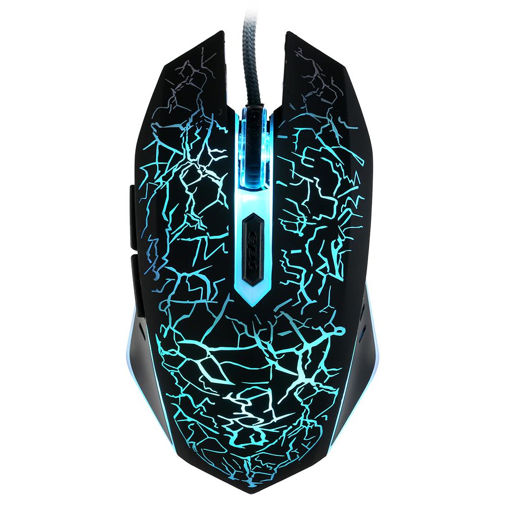 Chuột chơi game có dây 3600DPI Chuột quang 4 mức DPI có thể điều chỉnh / 6 nút / 7 màu,